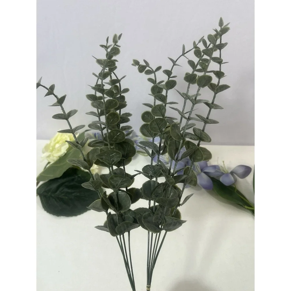 Set‎ Of Assorted Artificial Floral Stems Hydrangea Blooms & Eucalyptus